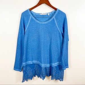 SOFT SURROUNDINGS Jasmine Waffle Knit Blue Medium Cobalt